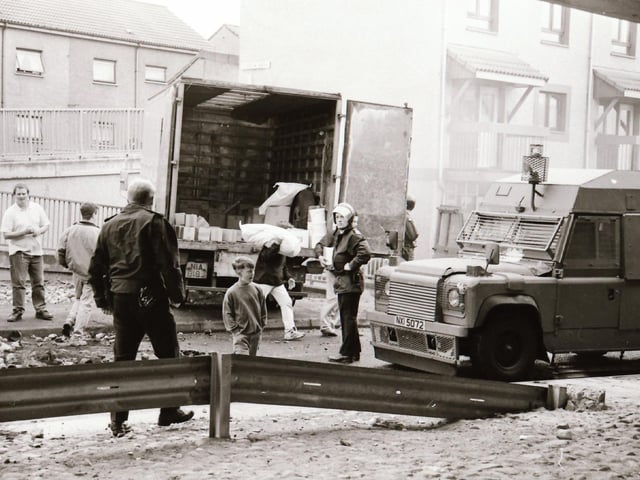 Vehicles hijacked and burned in Derry at the height of the Drumcree stand off.