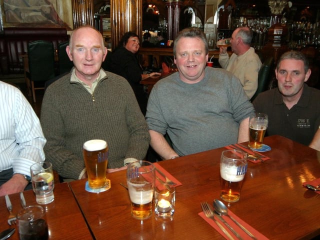 Martin McElhinney, Tommy Shields, Aidrain McGonagle, William Ferguson, Brian McLaughlin 0146JML : Parties and celebrations January 2006: Martin McElhinney.