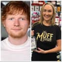 Ed Sheeran. (Photo by Jamie McCarthy/Getty Images), Muff Liquor Company's Laura Bonner and Russell Crowe. (Photo by Lisa Maree Williams/Getty Images)