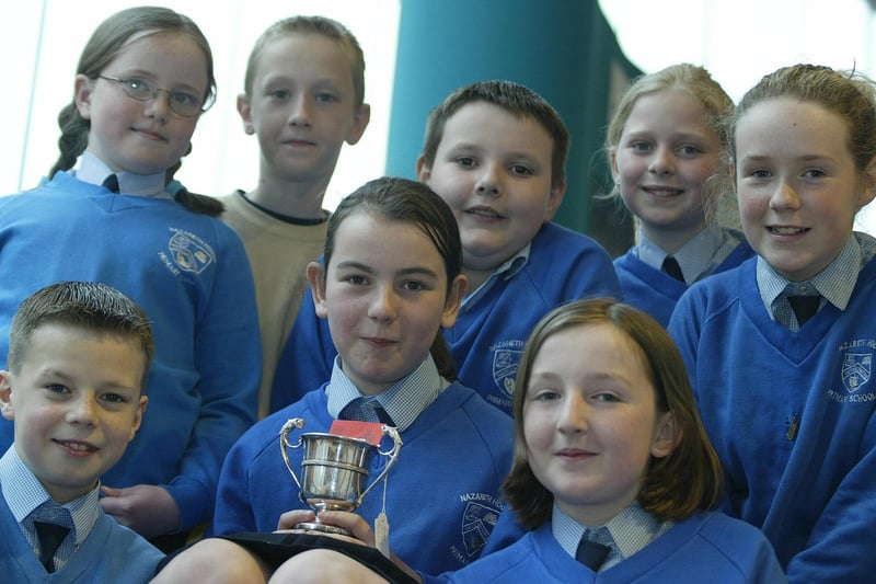 Nazareth House PS pupils who won the local history project at Feis Dhoire Cholmcille.  (2504JB69)