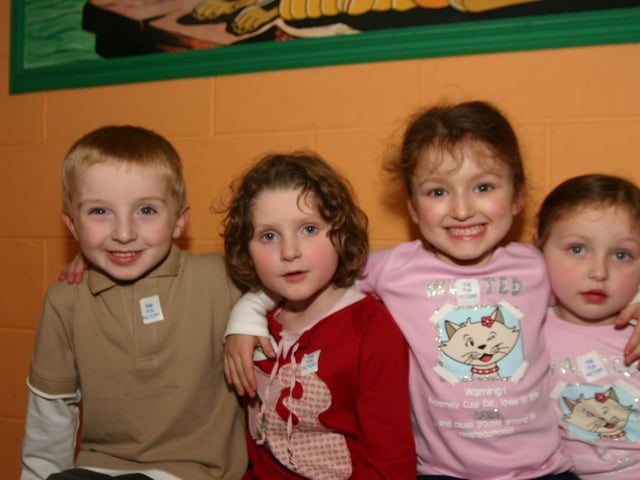 Left to right Birthday Boy Ronan, Ellen, Aoibheann, and Roisin. 739 /dd : Parties in December 2005.