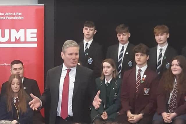 Last year during a visit to St. Columb’s College before the ‘legacy act’ had been passed by MPs Mr. Starmer promised to repeal the legislation if it was enacted.