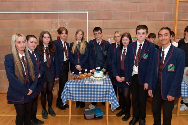 Students from Oakgrove College who took part in the Derry School Bake Off held in Ardnashee College and School on Friday morning. Photo: George Sweeney. DER2324GS – 77