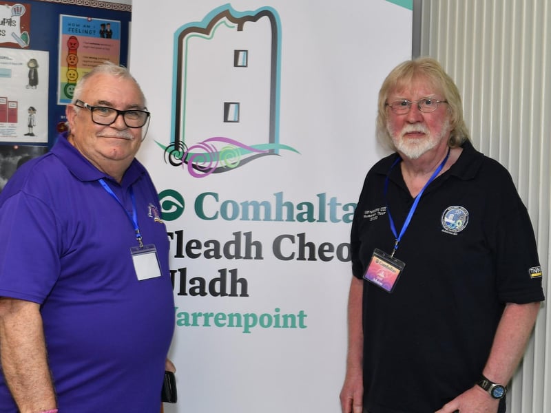 Brendan Molloy, CCÉ Baile na gCailleach, and Jimmy Quinn, Ulster Fleadh Warrenpoint, at Fleadh Mhór Dhoíre.  Photo: George Sweeney