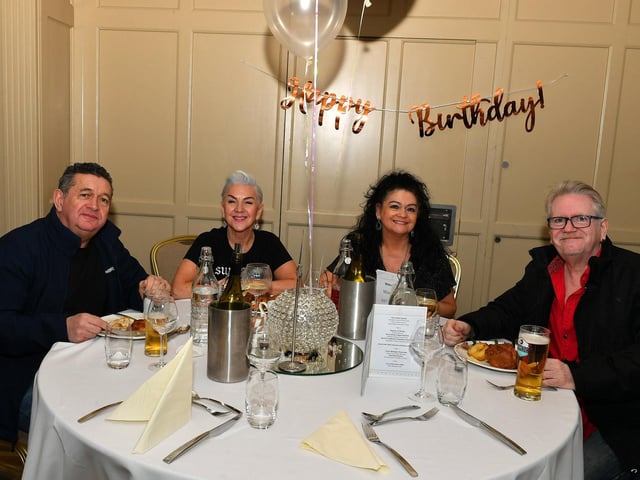 Relatives and friends of Margaret Jackson celebrate her 65th birthday in Bishop's Gate Hotel. Photo: George Sweeney