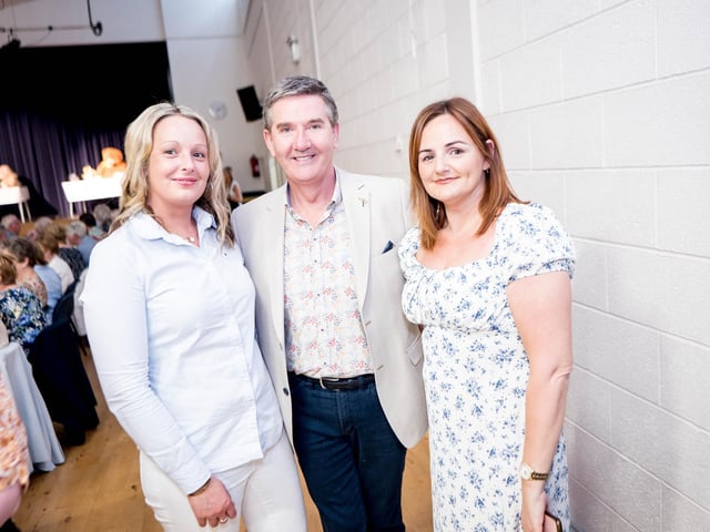Daniel O'Donnell with guests at the Afternoon Tea with Daniel O'Donnell on Sunday in St Mary's College, Derry, in conjunction with St Eugene's Cathedral. Picture: Stephen Latimer.