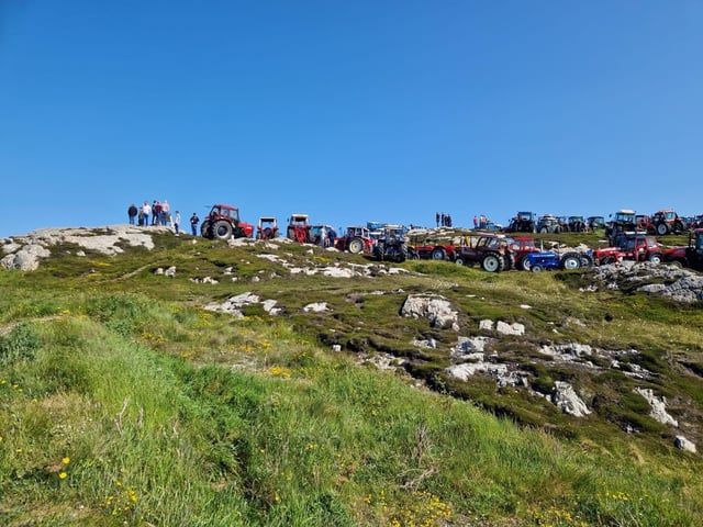 Just some of the main tractors who made the journey for the charity drive.
