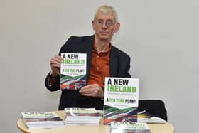 2018: Paul Gosling at the launch of ‘A New Ireland: A Ten Year Plan’. DER5118GS003
