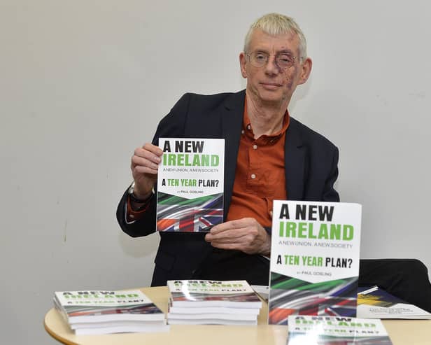 2018: Paul Gosling at the launch of ‘A New Ireland: A Ten Year Plan’. DER5118GS003