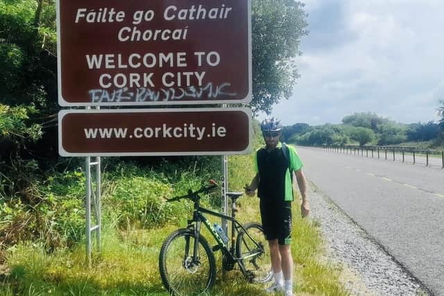 Jack Toland on a previous cycle to Cork