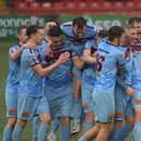 It all started so well for Institute as Evan Tweed put them 2-1 in front at the break before a second half collapse. Photo by George Sweeney.