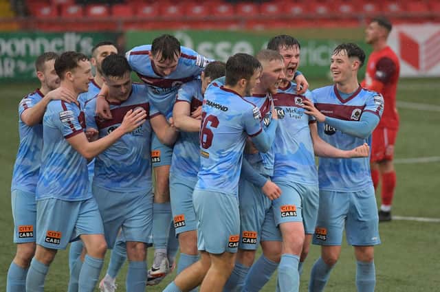 It all started so well for Institute as Evan Tweed put them 2-1 in front at the break before a second half collapse. Photo by George Sweeney.