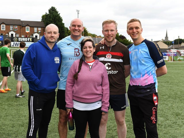 The Left Wingers team took part in the Foyle Pride Football v Homophobia soccer competition held in Brandywell Stadium. Photo: George Sweeney