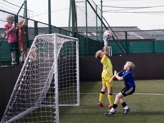 Action from the recent Padraig Barton Memorial Cup final between Don Boscos and Oxford United at Bay Road. (Photos: Jim McCafferty Photography)