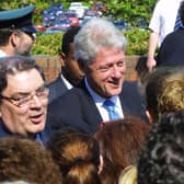 Bill Clinton with John Hume at Magee during a previous visit to Derry.