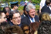 Bill Clinton with John Hume at Magee during a previous visit to Derry.