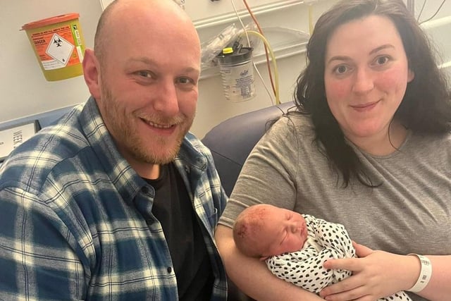 Baby boy Arthur Alan Adrian Foster, son to mum Katy and dad, Jonathan from Enniskillen was born at 9.51am weighing 3625g on Christmas Eve at  SWAH.