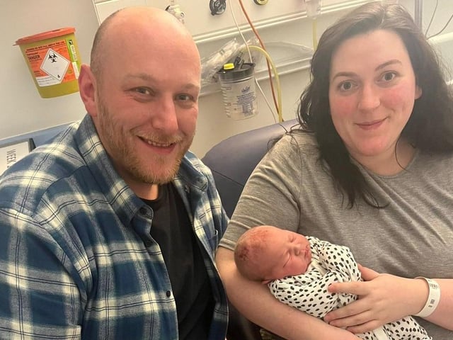 Baby boy Arthur Alan Adrian Foster, son to mum Katy and dad, Jonathan from Enniskillen was born at 9.51am weighing 3625g on Christmas Eve at SWAH.