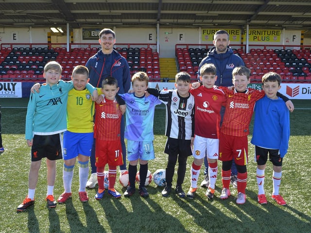 Some of the chidden who participated in the Ryan McBride Foundation's Soccer Camp held in the Brandywell Stadium. Photo: George Sweeney