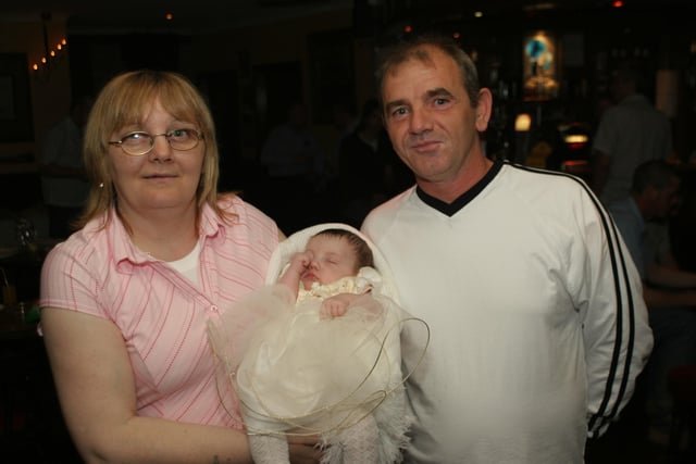 Allie-Lee Simpson's baptism with family.