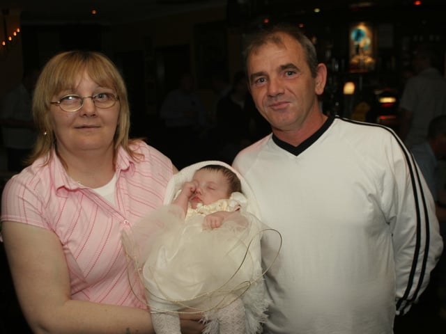 Allie-Lee Simpson's baptism with family.