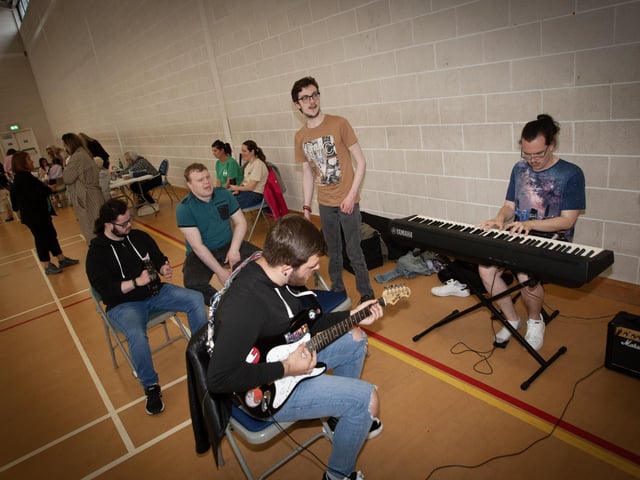 The High End Dead performing a few tunes during Tuesday's Wan Big Party in Creggan.
