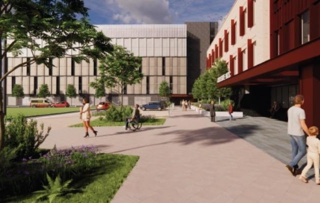 An artist's impression of how the new Cityside Health Hub at Fort George in Derry will look.