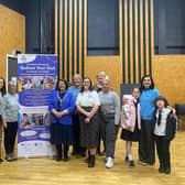 Mayor of Derry City and Strabane Patricia Logue pictured with staff of Hive Cancer Support and guests at the launch of the children’s ‘Reduce Your Risk’ cancer preventiontoolkit, which is now available in the Irish language.