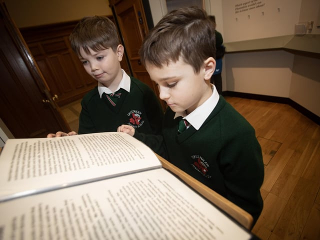 Greenhaw Primary School pupils enjoying the exhibits during a visit to the Guildhall.