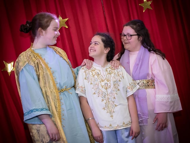 Ayla Coyle as Jacob, Hannah Melly as Joseph and Anna Marie McIntyre as Mother.
