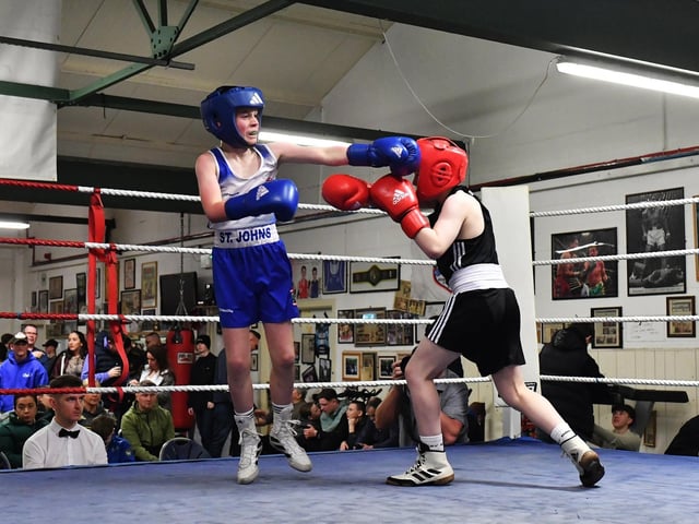 Matthew McCullagh, St Johns v Christopher McDonnagh, St Josephs. Photograph: George Sweeney