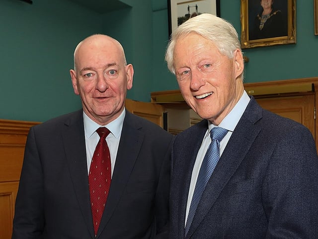 Bill Clinton with Mark Durkan