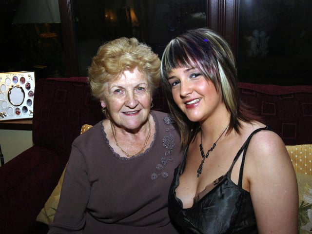 Sarah-Jane poses with her granny Jean Branagan on her 18th Birthday.0006/JML. : Parties across Derry in January 2006.