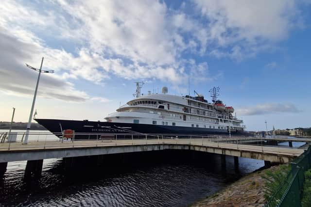 The Hebridean Sky alongside in Derry on Tuesday.