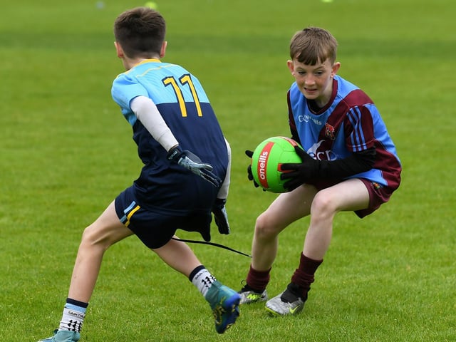 Derry Primary Schools Boys Finals at Celtic Park: St John’s PS game with Hollybush PS. Photo: George Sweeney