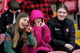 Fans at Derry’s NFL game against Galway at Celtic Park on Saturday evening. Photo: George Sweeney