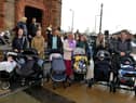 Mothers and babies pictured with Mayor Sandra Duffy at the  North West BAPS project gathering in Guildhall Square recently to mark World Best Feeding in Public Day. Photo: George Sweeney. DER2308GS – 82