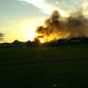 A previous bonfire in a field between Galliagh Park and Knockalla Park.