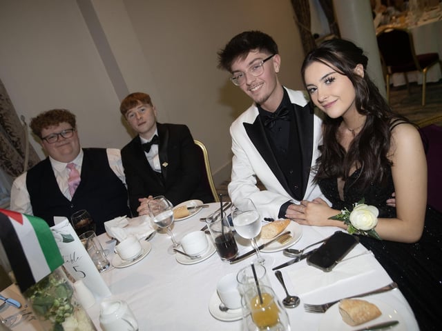 Group pictured at Friday night's St. Joseph's Boys School Formal at the Waterfoot Hotel, Derry. : .
