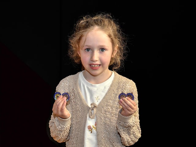 Darcey Payne achieved first in U4 Studied prose and placed third in Poem, Irish S and English Song at Feis Dhoire Cholmcille. Photo: George Sweeney