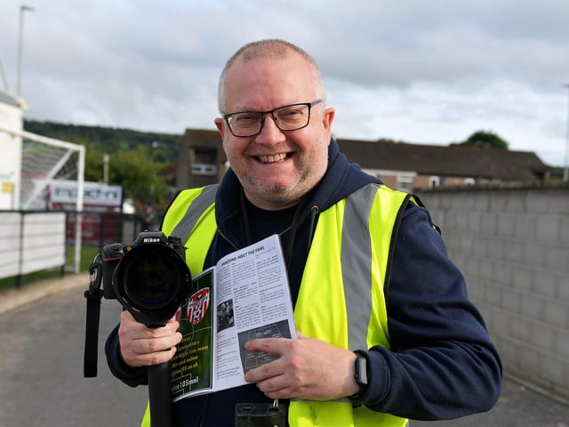 Derry City club photographer at the Brandywell Stadium for the Europa Conference game against KuPs FC on Thursday evening. Photo: George Sweeney. DER2330GS -