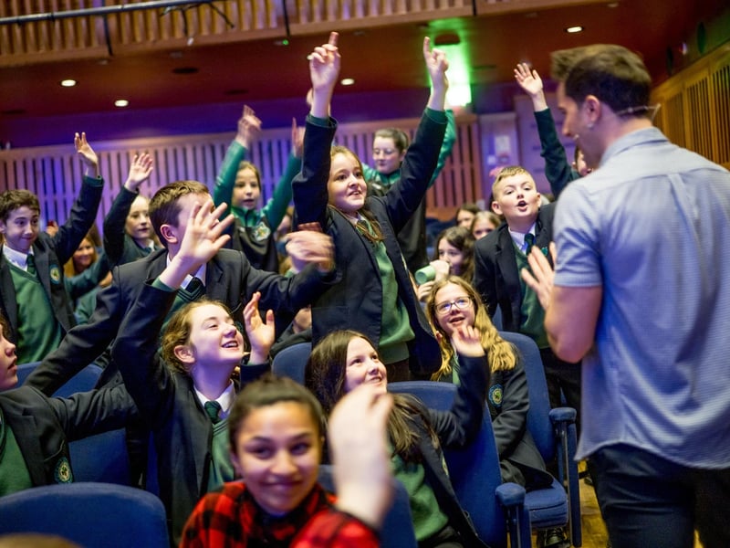 Students from St. Patrick’s College Dungiven eager to take part in the next scientific demonstration at Loughs Agency’s Water Warriors event