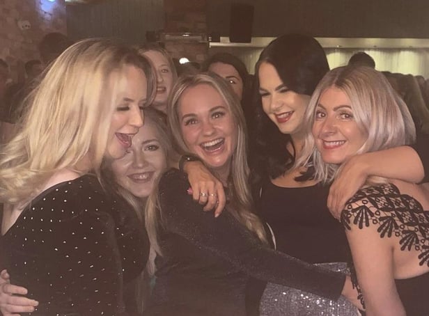 Drumahoe Vets staff Jane O'Kane, Jamie-lee Bradley, Katie Keys, Jael Magee and Deborah McLaughlin at the clinic's Christmas night out.