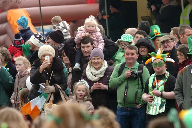 Enjoying the floats during Sunday's St Patrick's Day parade in Moville. (1903PG43)
