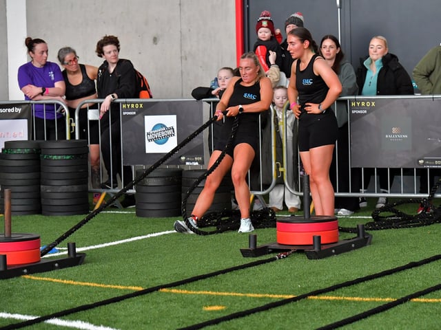 Competitor in the Maiden City Hyrox 3.0 Fitness Challenge held at Sean Dolans GAC on Saturday. Photograph: George Sweeney