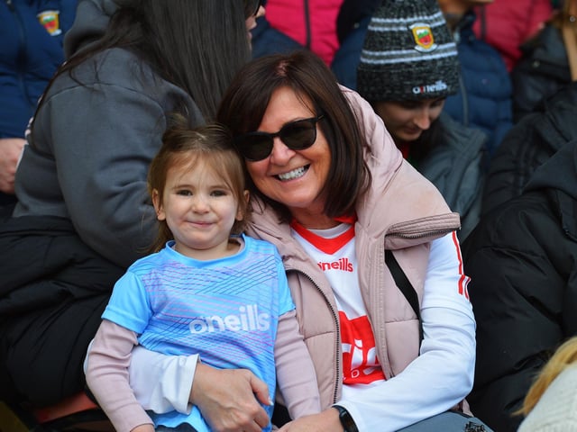 Fans in Celtic Park on Sunday afternoon for Derry's National football League game against Mayo. Photo: George Sweeney