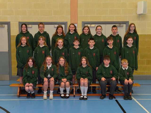Mr McGinty’s P7 leavers class at Eglinton Primary School. Photo: George Sweeney. DER2320GS – 60