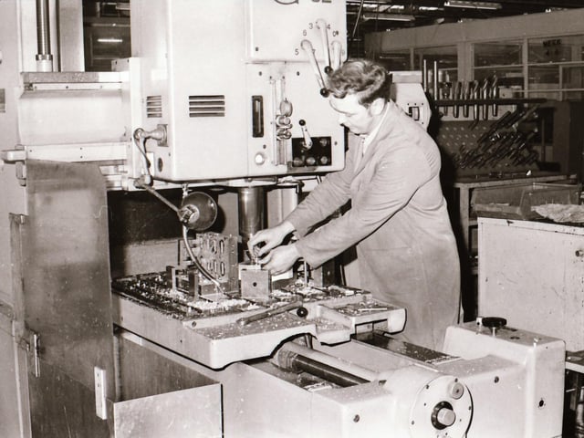 Staff at work at Maydown Precision Engineering in 1985.