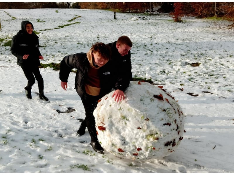 Boys having snowball fun in St. Columbs Park. Taken by Yvonne Strawbridge.