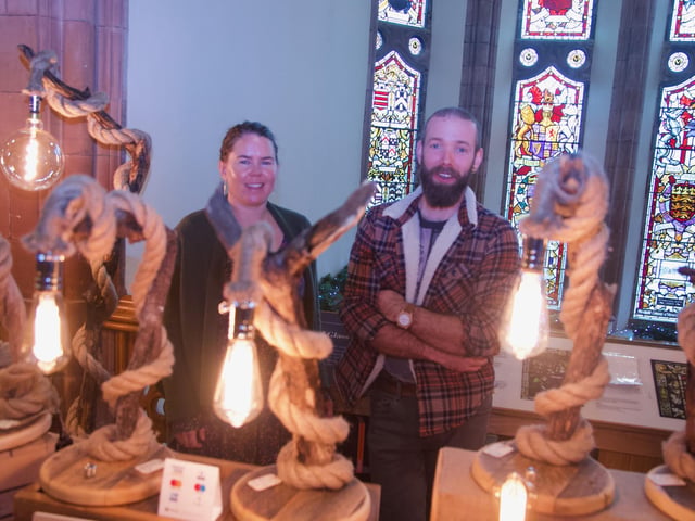 Alan McMaster with his Knot from Here products on display.